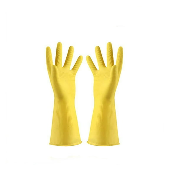 Summercome Dishwashing Glove, Rubber Cleaning Gloves for Household, Reusable Dish Washing Gloves for Kitchen, Flexible Long-lasting & Waterproof, Small Size (Yellow)