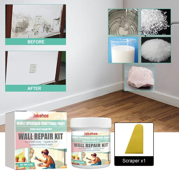 Summercome Drywall Repair Kit, Drywall Hole Patch Repair Kit to Fix Wall Surface Holes and Creak Damage, Include White Repair Putty 3.5OZ&Scraper, Fill Quick and Easy Solution