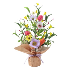 Summercome Easter Eggs Table Tree with Burlap Base Decorative Table Tree Decor for Spring Easter Party Supplies Props,16.5" H, B