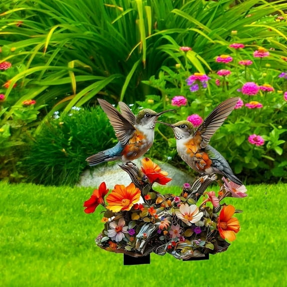 Summercome Fairy Garden Stake Decorative - Acrylic 2D Cute Animals Decor for Outdoor & Indoor Yard, Lawn, Pot Plants