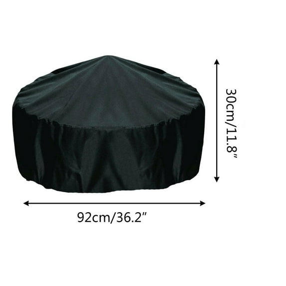 Summercome Fire Pit Cover, Heavy Duty Waterproof Outdoor Fire Pit Cover Over Sized, Full Coverage Patio Round Fire Pit Cover, Dustproof Anti UV and Tear Resistant, 36.2 inch