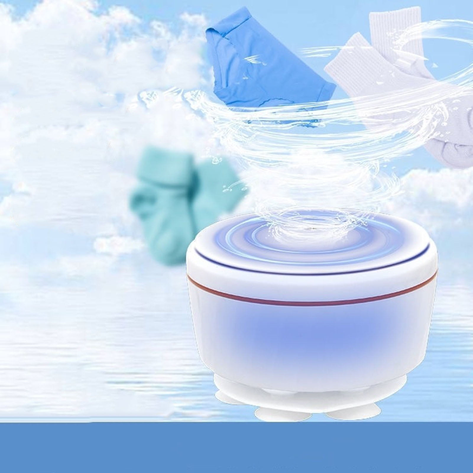 Summercome Foldable Washing Machine, Portable Washing Machine for Clothes Socks Underwear, Mini Washer Machine for Apartment, Dormitory, RV, Camping, Travel, SmallCountertop Washing Machine