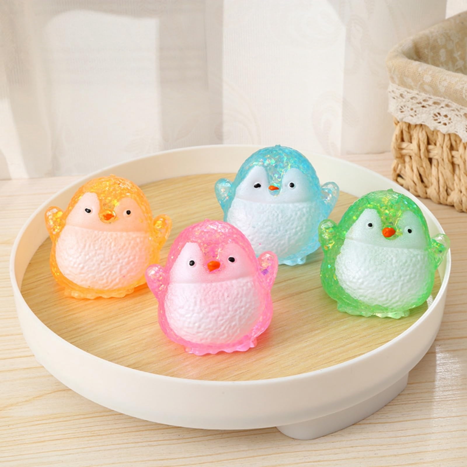 Relieved Penguin Summercome Glitter Penguin Squishy, Slow-rise Penguin Squeeze Ball ...