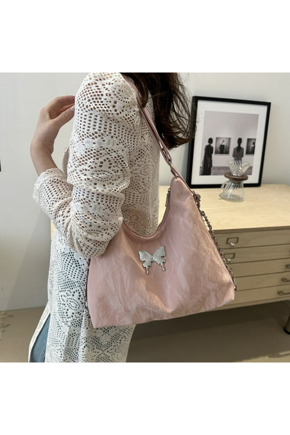 Handbags and Purses for Women, PU Backpack with Butterfly Decor, Top Handle Satchel Crossbody Purse with Adjustable Strap, PU Shoulder Bags for Women, Ideal Gifts for Her, Pink