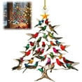 thumbnail image 1 of Summercome Hummingbird Christmas Ornament, Colorful Hummingbirds Tree Decor, Stacked Hummingbird Ornament for Christmas, Winter Hummingbirds Home Decoration, for Bird Lovers (1PCS), 1 of 8