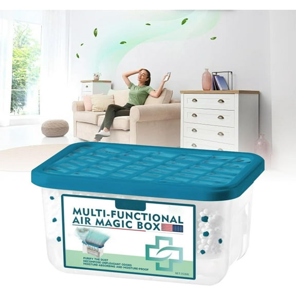 Summercome Indoor Air Dust Removal Magic Box, 12.35 oz Multi-Functional Air MagicBox, Vacuum Magic Box, Suitable for Car, Bedroom, New House, Office, Closet, Automatic Dust-Sucking (1 Pack)