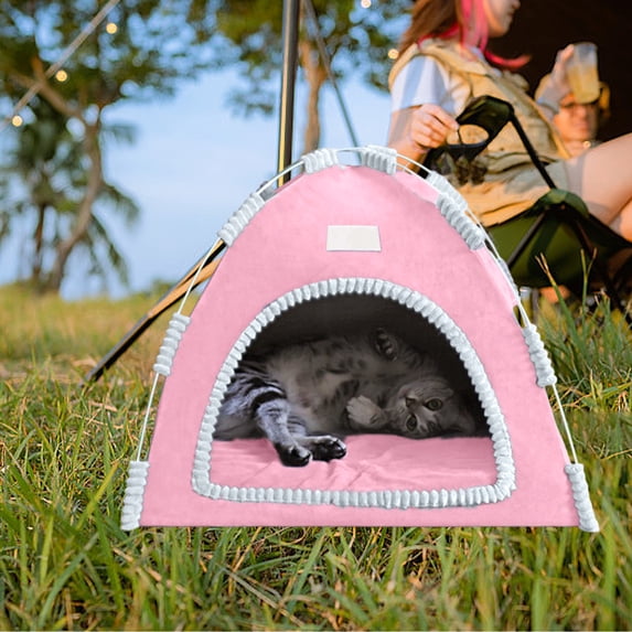 Summercome Kitten Campout Tent, Portable Cat Tent, Foldable Waterproof Cooling Cats Cave Bed, Lightweight Cat House for Outdoor and Indoor, Pet Camping Tent House for Dogs Cats Puppy Kitty, Gray