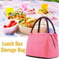 thumbnail image 1 of Summercome Lunch Bags, Reusable Striped Lunch Tote Bags Simple Design, Portable Lunch Cooler Bag for Women, Large Lunch Holder Insulated Lunch Box Bag for Picnic Office Beach (Hot Pink), 1 of 8