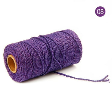 Summercome Macrame Cord, 2mm x 100Yards (300Feet), Natural Cotton Macrame Rope, Macrame Cotton Cord for Wall Hanging, Plant Hangers, Crafts, Gift Wrapping and Wedding Decorations (Purple)