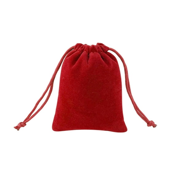 Summercome Mini Gift Bags, Velvet Drawstring Bags for Christmas Wedding Gift Bags Velvet Cloth Jewelry Pouches (2.75” x 3.54” , Red)