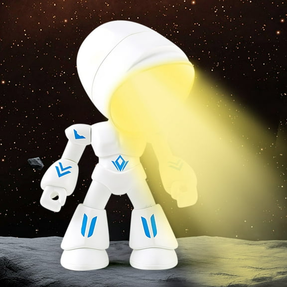 Summercome Night Light for Kids, Mini Robot Led Night Light Hero Desk Lamp, 6 Year Old Boy Gifts Easter Birthday Gifts for Boys Girls Bedroom Home Decorations (White)