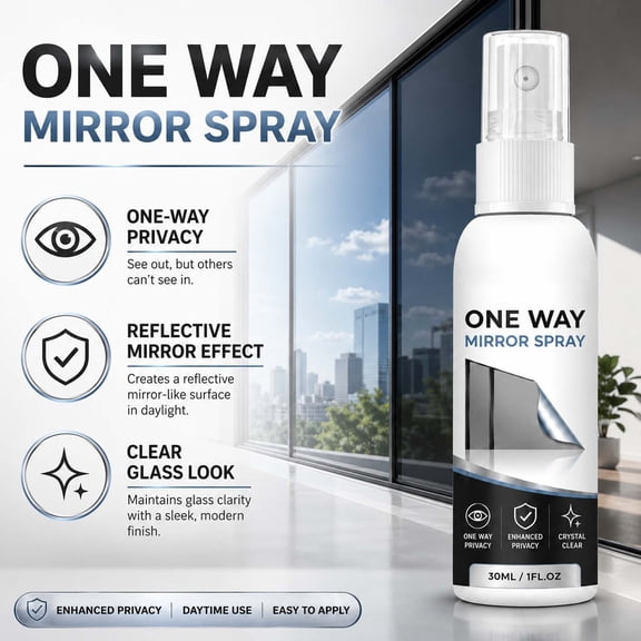 Summercome One-Way Mirror Privacy Shield Spray, 30ml Reflective Window Spray For Home & Car, Temporary Privacy Window Treatment For Home,Office & Vehicle Windows
