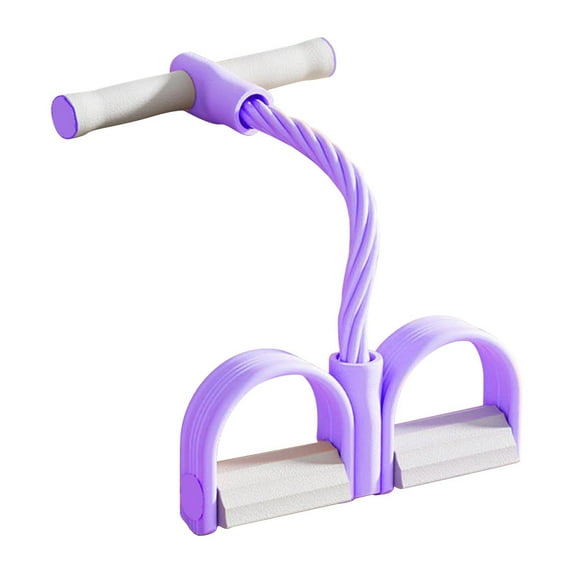 Summercome Pedal Resistance Bands with Handles,Durable 6-Tubes Multifunction Pedal Resistance Band, Rubber Foot Pedal Resistance Bands,Fitness Resistance Bands for Abdomen,Waist,Arm,Leg (Purple)