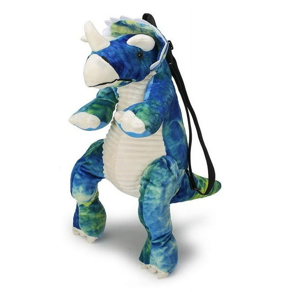 Summercome Plush Triceratops Backpack, Dinosaur Bag with Adjustable Straps and Zipper, Cool Dinosaur Costume Accessories, Dinosaur Gifts