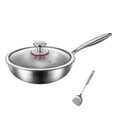 thumbnail image 1 of Summercome Pure Titanium Pan, 100% Titanium Pans for Cooking Non Stick, Stainless Steel Hammered Pan Pro with Lid (Small, 9.45 in), 1 of 7