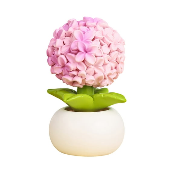 Summercome Resin Hydrangea with Pot Artificial Flower Potted Plant Mini Plant Figurines Resin Flowers for Car Dashboard Bathroom Home Kitchen Rustic Table Centerpiece Shelf Decor, Hydrangea