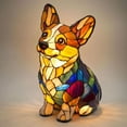thumbnail image 1 of Summercome Retro Dogs Stained Resin Tabletop Night Light, Dog Series Art Night Light, 3D Cute Pet Dogs Themed Lamp Stained Glass LED Table Lamps, Fun Gift for Dog Lovers, 1 of 7