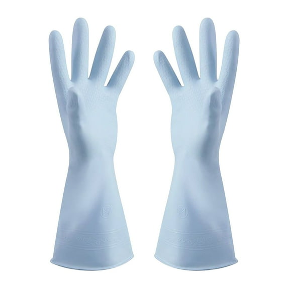 Summercome Rubber Kitchen Dishwashing Gloves, Reusable Household Cleaning Gloves for Washing Dishes and Cleaning Tasks, Dishwashing Gloves Flexible Durable and Non-Slip (Medium, Light Blue)