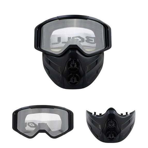 Summercome Safety Goggles Face Cover - Windproof Goggles Tactiical Helmet | Motorcycle Goggles With Face Cover Dirt Bikes ATV Eyewear, Clear