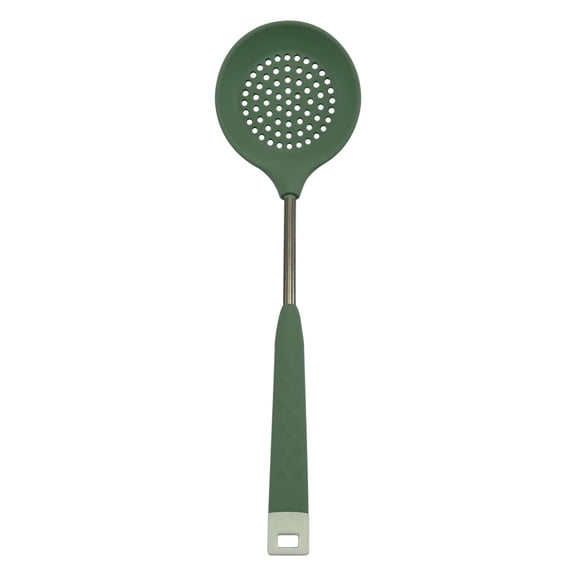 Summercome Silicone Cooking Utensils, Heat Resistant Kitchen Utensils with Stainless Steel Handle, 1 Pcs Silicone Cooking Skimmer Nonstick&Durable (Green)