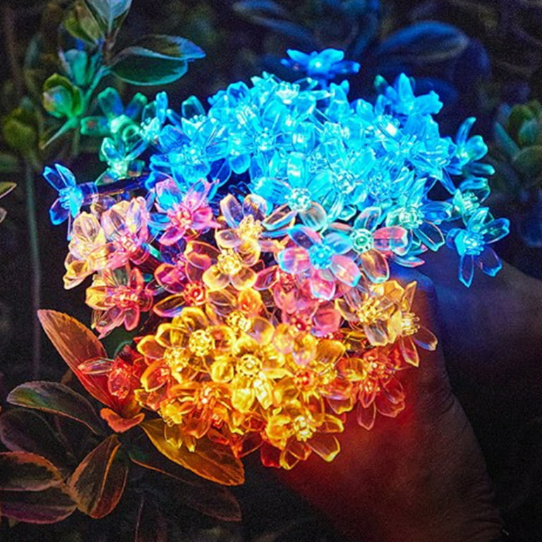Summercome Solar String Flower Lights Outdoor Waterproof 20 LED Fairy Light Decorations for Garden Fence Patio Yard Christmas Tree Lawn Party Multicolor Walmart