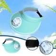 thumbnail image 1 of Summercome Sun Visor Hats with Fan, Three Gear Wind Speed Settings, Large Area Sun Protection UV Block, Adjustable Elastic Buckle, Visors with Built in Rechargeable Fan for Women Men Kids (Mint Green), 1 of 9