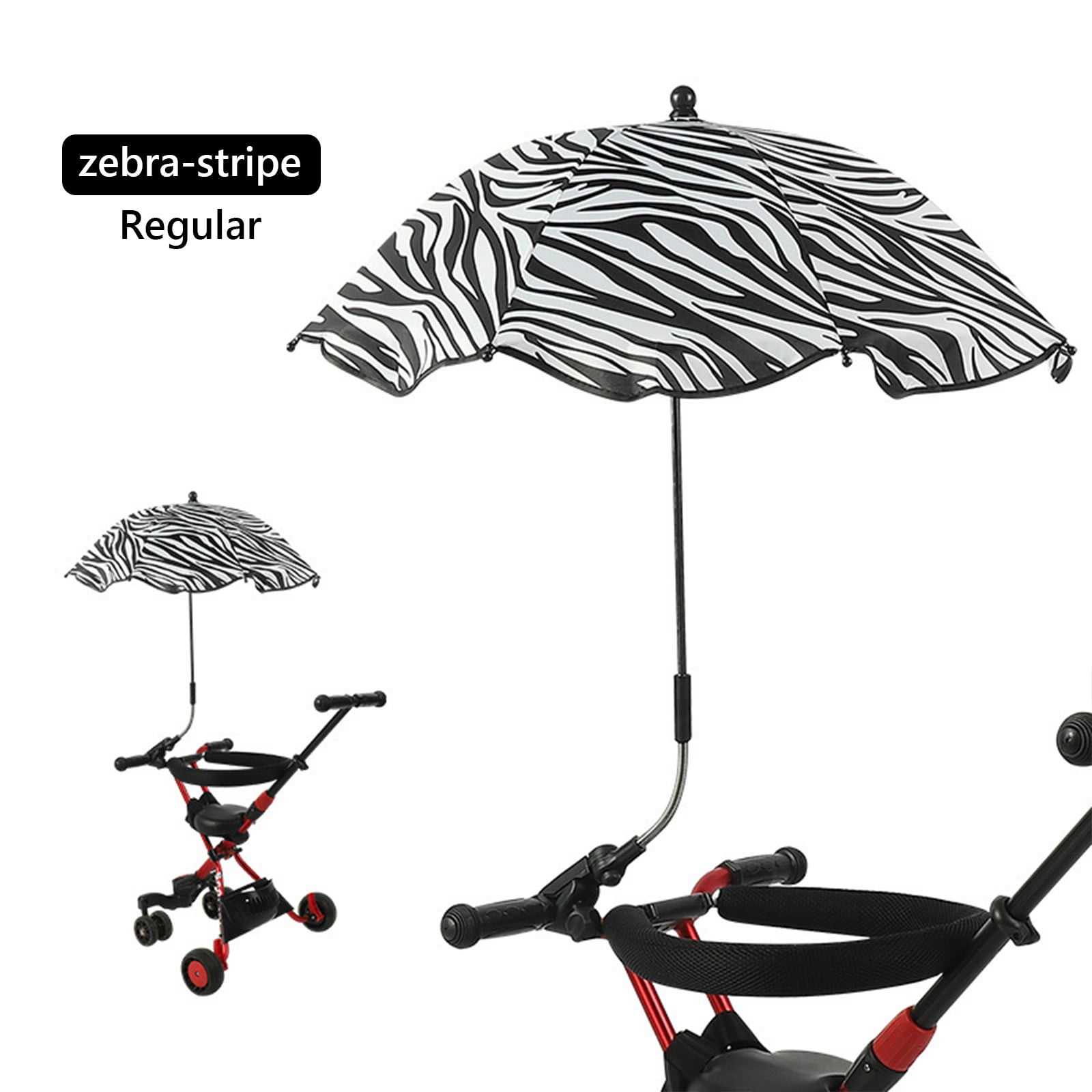 Summercome Universal Baby Parasol, Sun Shade Sun Protection for Baby Strollers, Umbrella with Holder Clip Clamp, Potable UV-Proof Waterproof Umbrella, Ideal for Trolley Bike Wheelchair Fishing