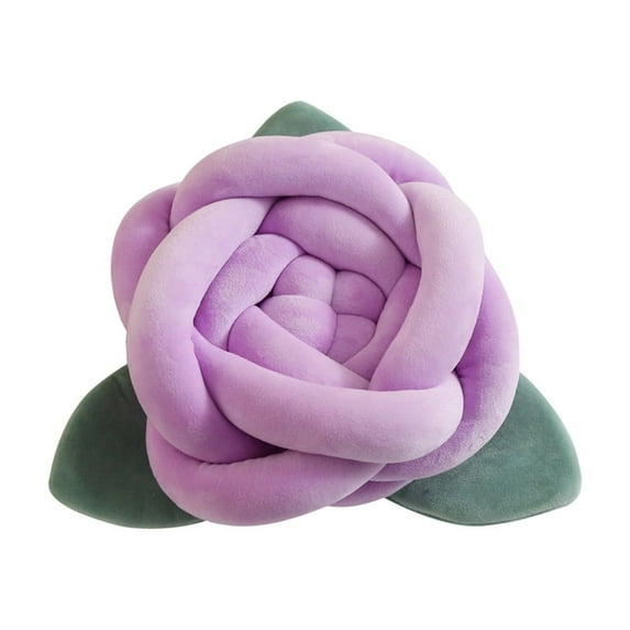 Summercome Valentine's Day 3D Flower Throw Rose Pillow Romantic Decorative Flower Shaped Pillow Floor Seating Furniture Cushion Throw Cushion for Bed Couch Living Room Bedroom, Purple