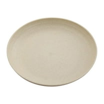Summercome Wheat Straw Dinner Plates, Unbreakable Plate with Textured Pattern - Microwave and Dishwasher Safe Plates Kitchen Plate for Salad, Dessert, Dinner, Fruit - Beige