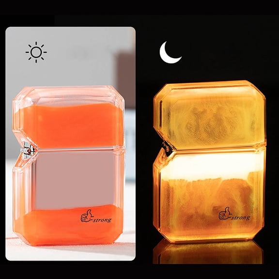 Summercome Windproof Lighter, Quicksand Luminous Refillable Lighters, Windproof Lighter with Luminous Transparent Oil bin, Luminous Lighter for Daily Use, Cool Gift for Man Woman (Red, Without Fuel)