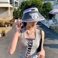 thumbnail image 1 of Summercome Women Sun Visors Hat with Fan, Hat with Rechargeable Fan Built in, Summer Wide Brim Visor with 3 Gear Wind Speed Fan, White, 1 of 6