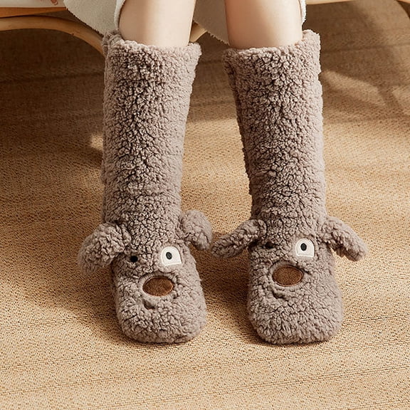 Summercome Womens Slipper Fuzzy Grips Socks Fluffy Winter Warm Crazy Funny Cute Animal Thermal Non Slip Fleece Cozy Socks