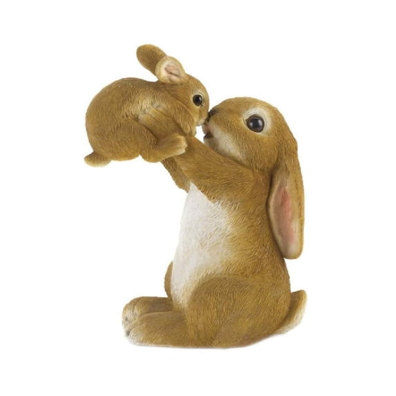 Summerfield Terrace 10018803 Playful MOM and Baby Rabbit Figurine, Brown