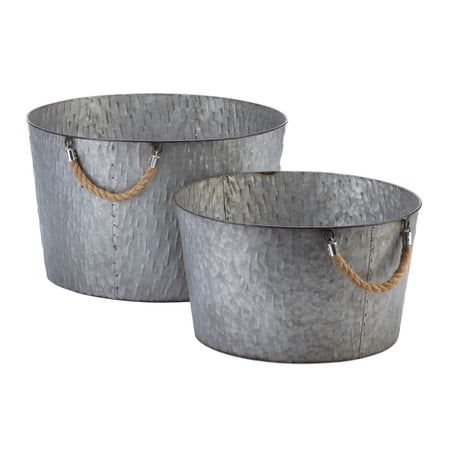 GALVANIZED TEXTURED BUCKETS