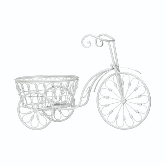 White Bicycle Planter 20.75x10x14.12