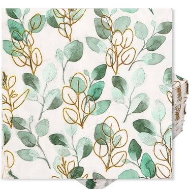 Efavormart 20 Pack Green Eucalyptus Leaf Print Paper Napkins, Soft 2 ...