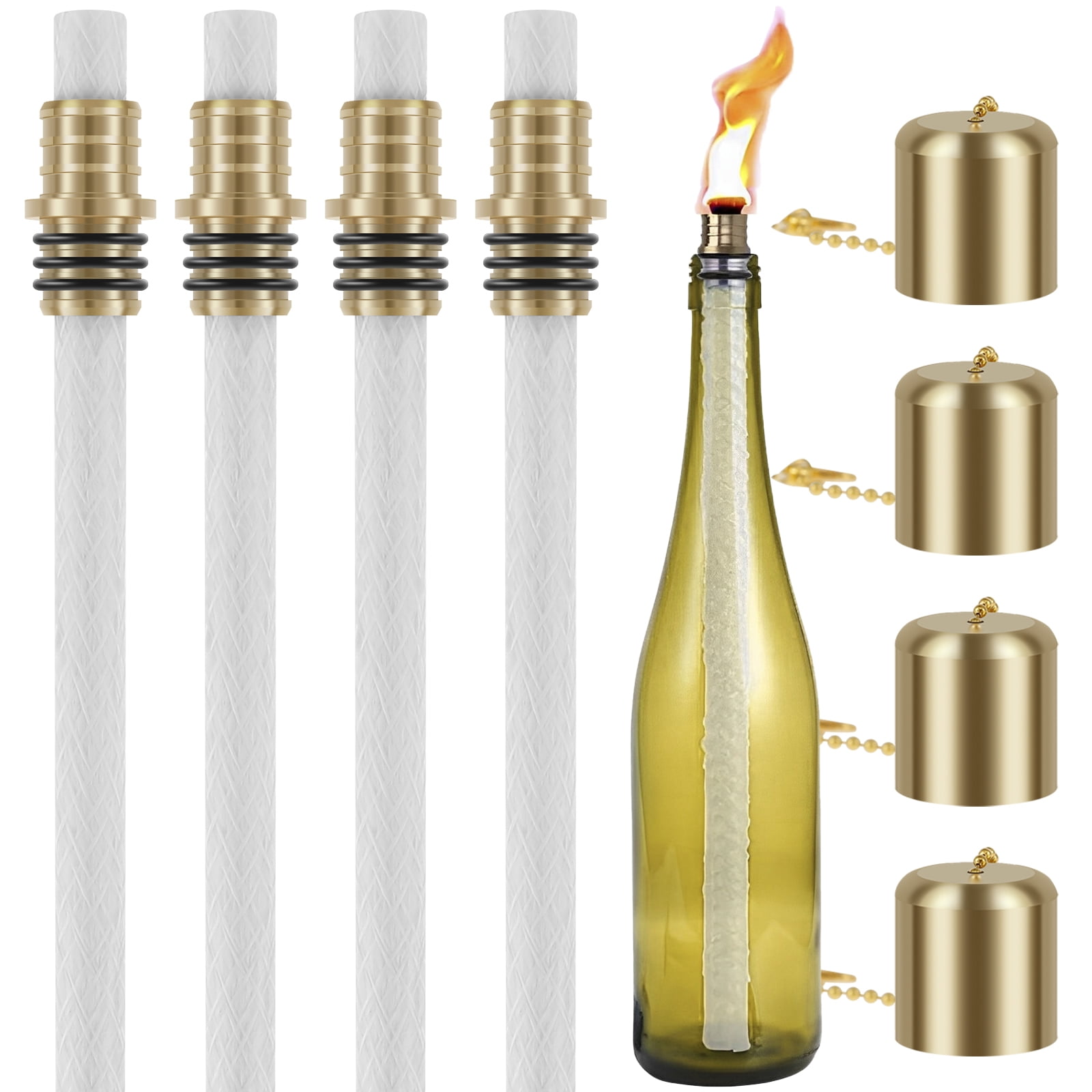 Ghojet 12Pcs Wine Bottle Torch Kit Durable Torch Light Set with 4 Torch