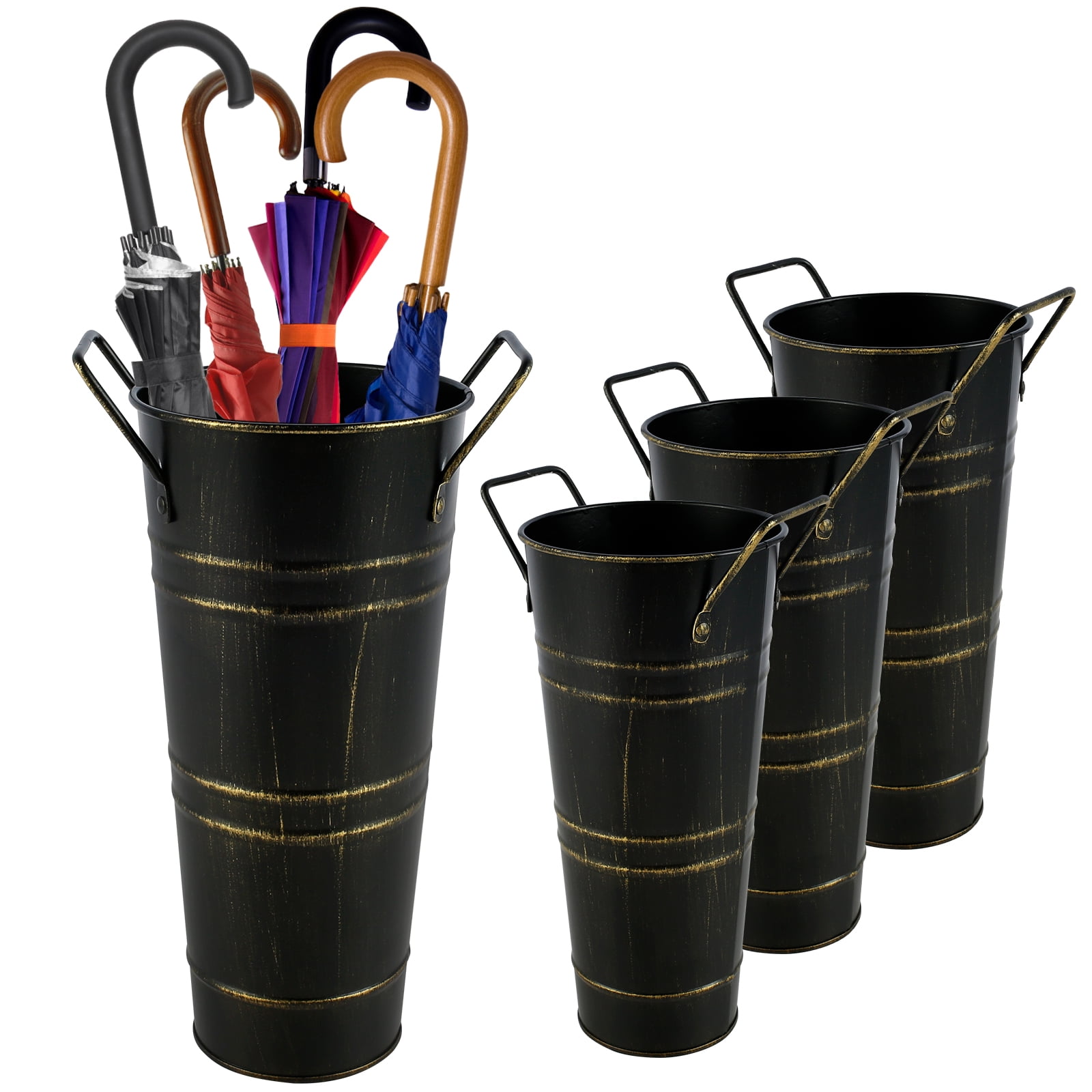 Summerkimy 4 Pcs Metal Umbrella Holder Freestanding Umbrella Rack