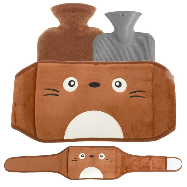 Summerkimy Hot Water Bottle Cute Cartoon Wrap Around Hot Water Bottle Belt Portable Warm Water