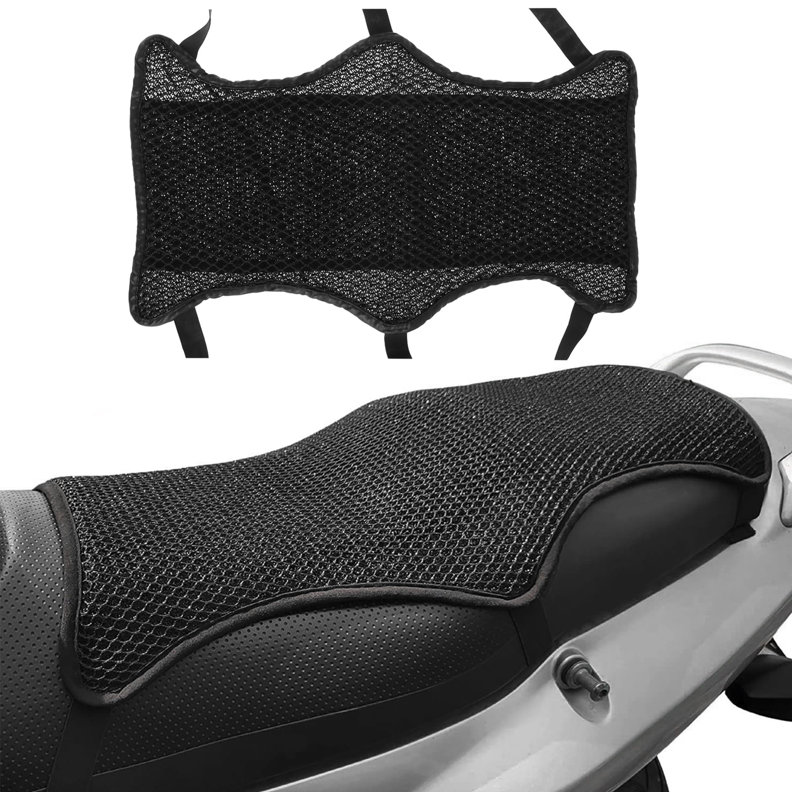 Summerkimy Motorcycle Seat Cushion Breathable 3D Air Mesh Motorbike Seat Pad Air Cooling
