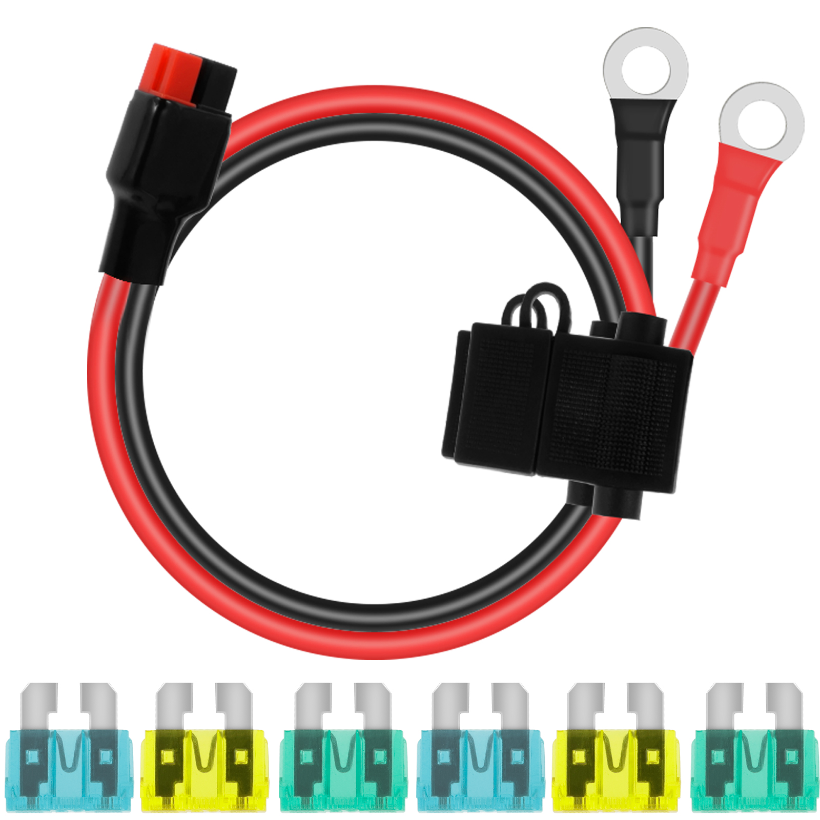 Ghojet SAE Battery Connector Durable 10AWG SAE to O Ring Terminal Quick