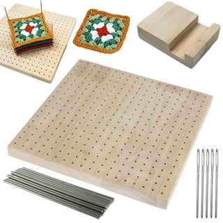 11.4inch Crochet Blocking Board with 20 Steel Rod Bamboo Wooden