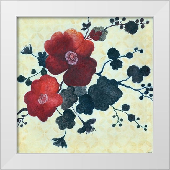 Summers, Elle 12x12 White Modern Wood Framed Museum Art Print Titled - Japanese Blossoms 2