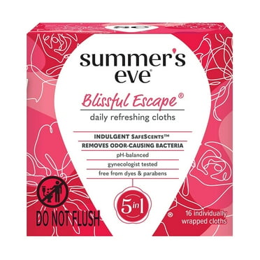 Summers Eve Blissful Escape Feminine Cleansing Wipes 16count, Pack of 3
