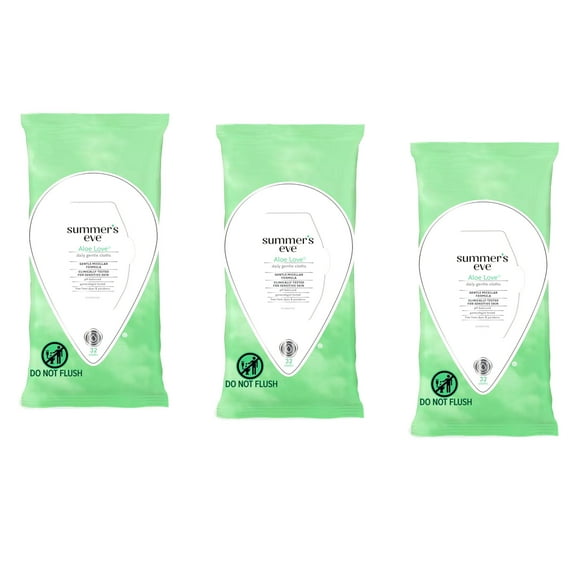Summers Eve Cleansing Cloths 32 Count Soft Pk Aloe Love (Pack of 3)