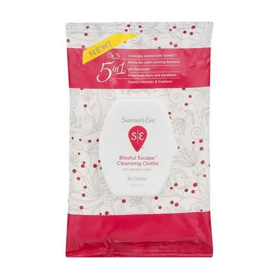 Summers Eve Cleansing Cloths Blissful Escape pH-Balanced, 32 Ea, 3 Pack