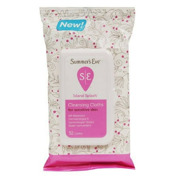 Summers Eve Cleansing Cloths, Island Splash - 32 Ea, 6 Pack