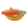 thumbnail image 1 of Summerset Enamel Cast Iron Dutch Oven Pan & Pot Casserole Skillet (Non-Stick 5 Quart, Orange), 1 of 5
