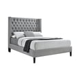 thumbnail image 1 of Summerset Queen Button Tufted Upholstered Bed Light Grey, 1 of 2