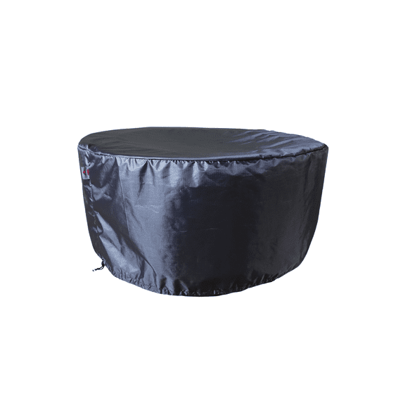 Summerset Shield Gold 2-Layer Polyester Fabric Outdoor Fire Table Round Cover - 53x25", Charcoal Grey
